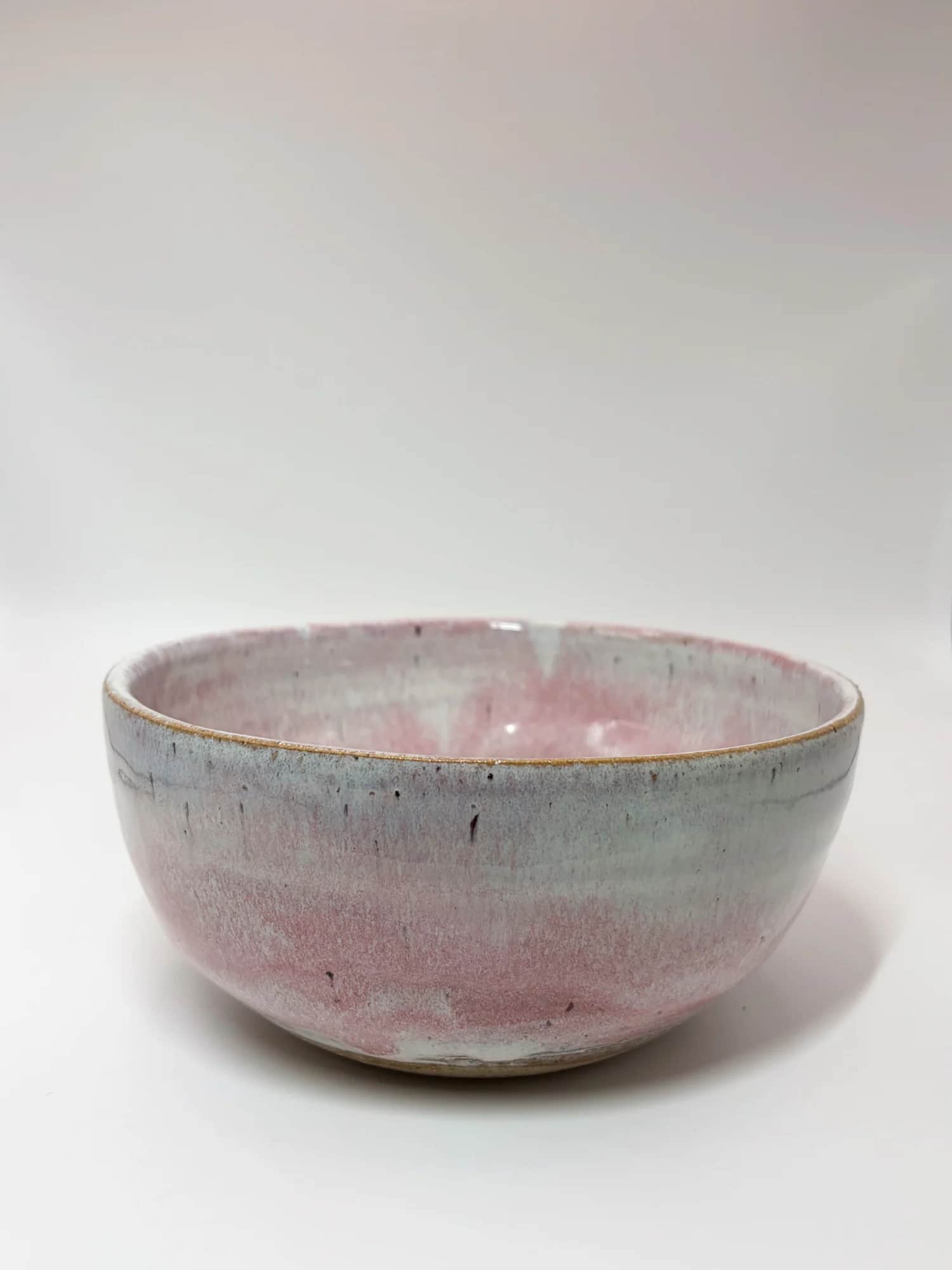 Keramikkbolle, hvit og rosa