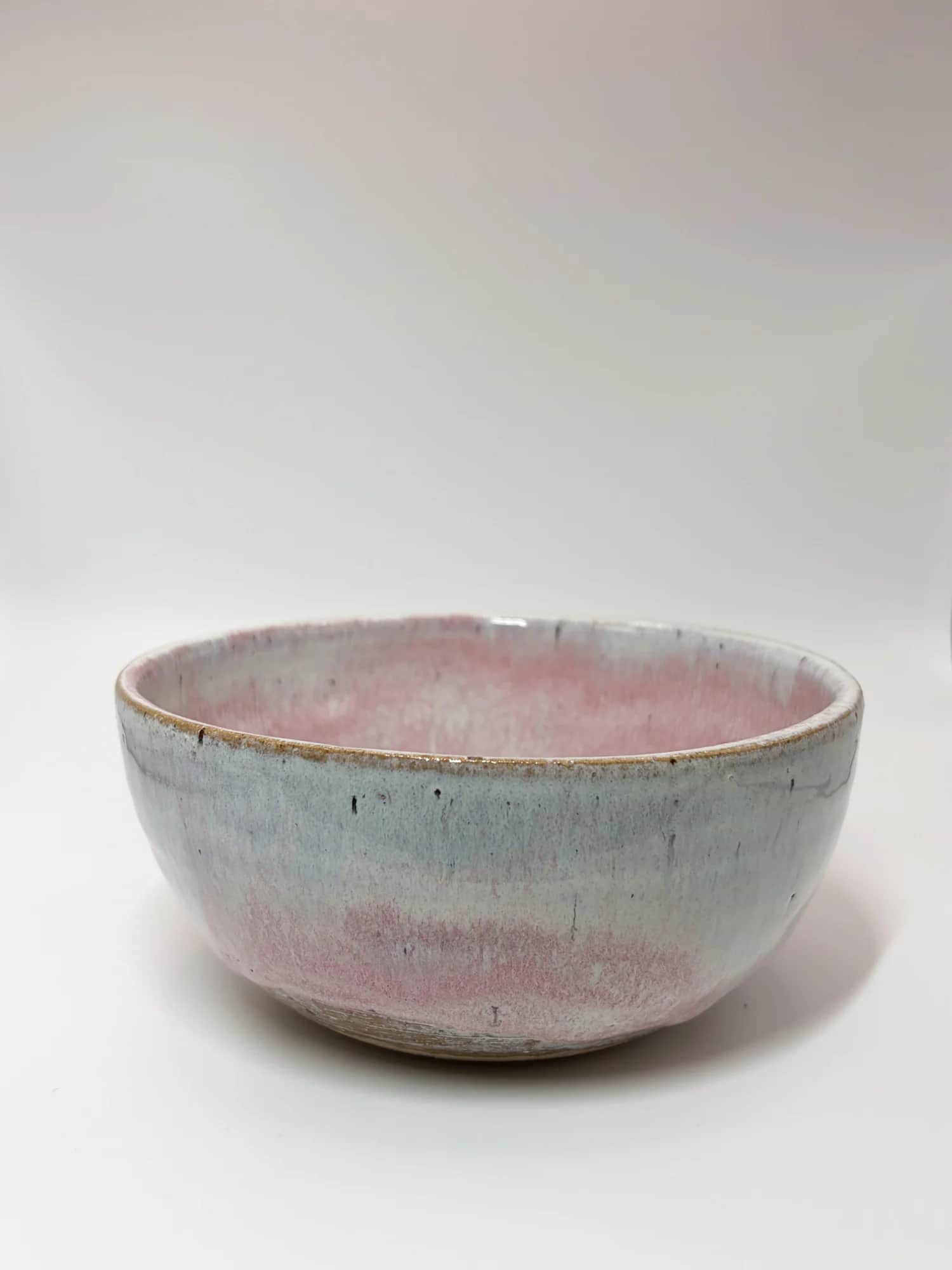 Keramikkbolle, hvit og rosa