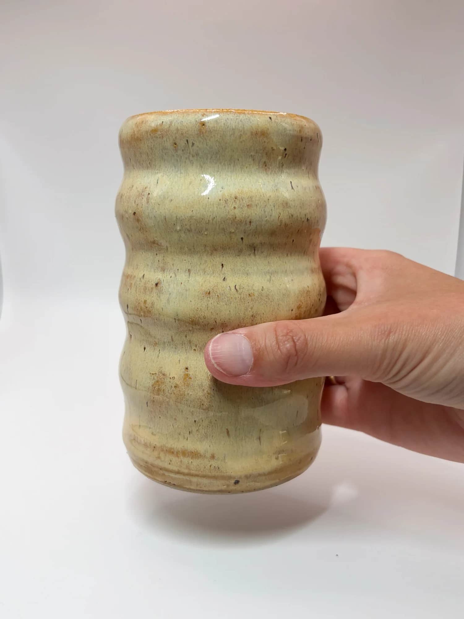 Keramikkvase, gul
