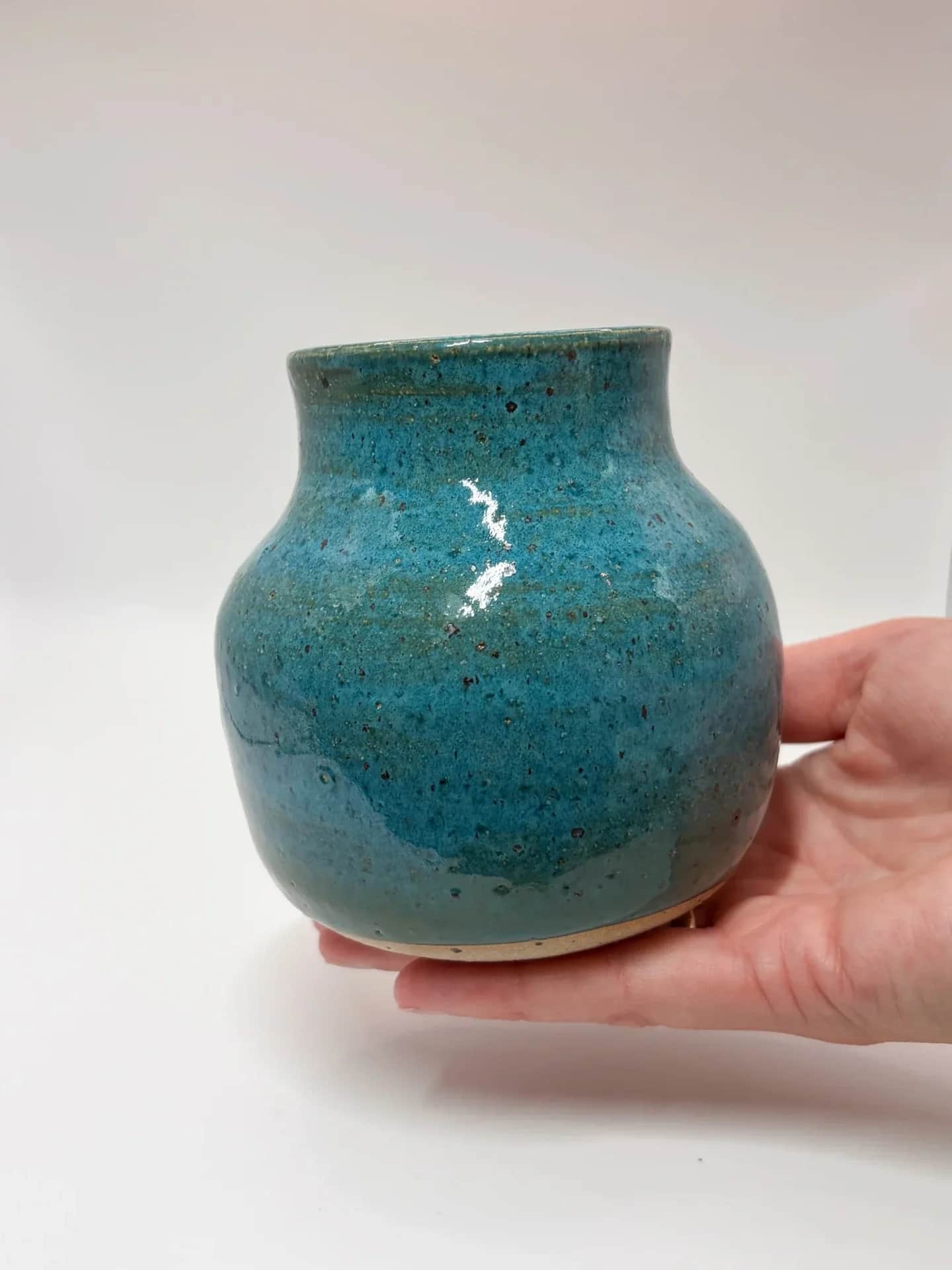 Keramikkvase, teal