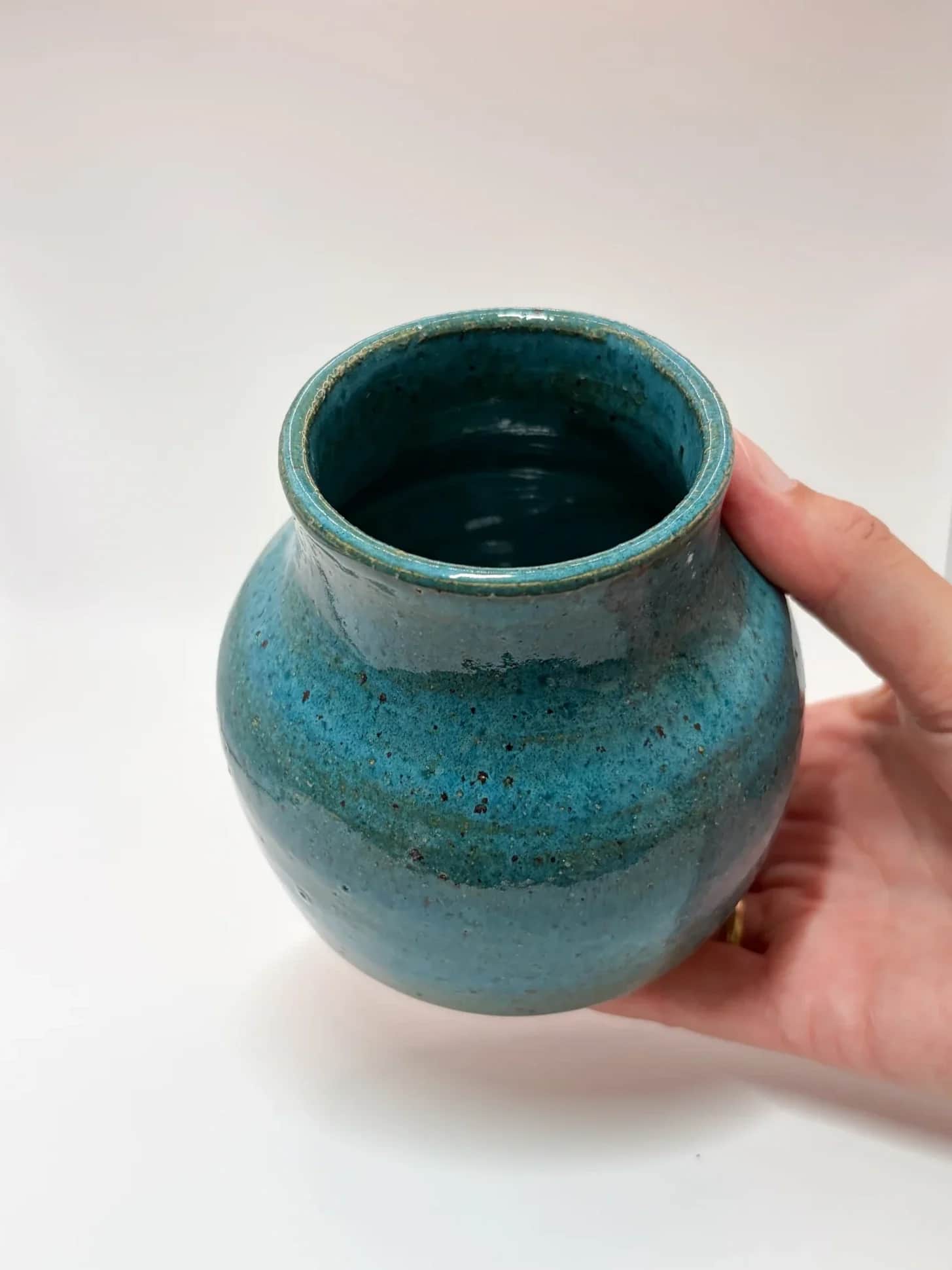 Keramikkvase, teal