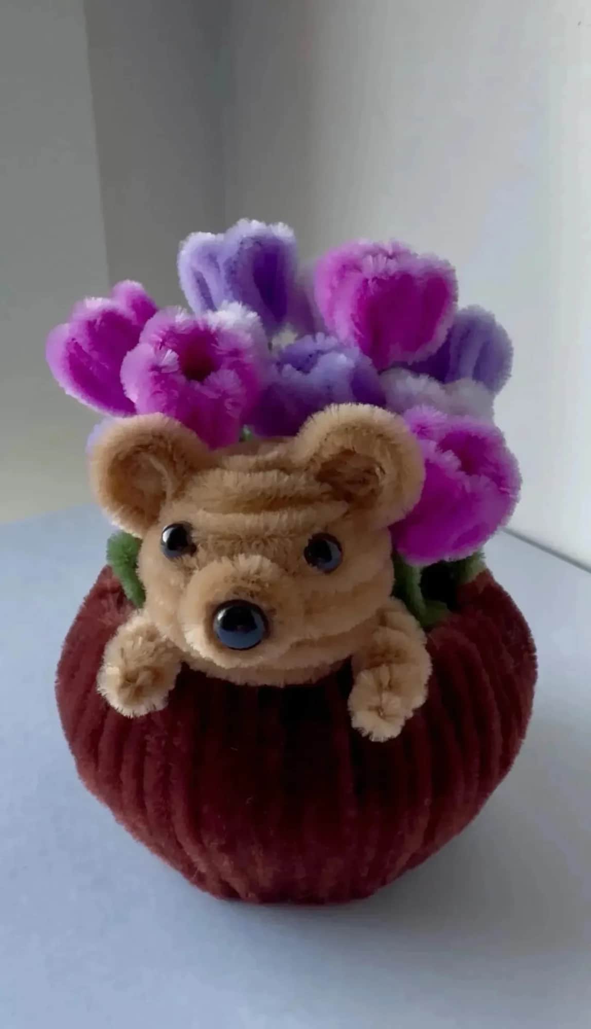 Teddybjørn i potte